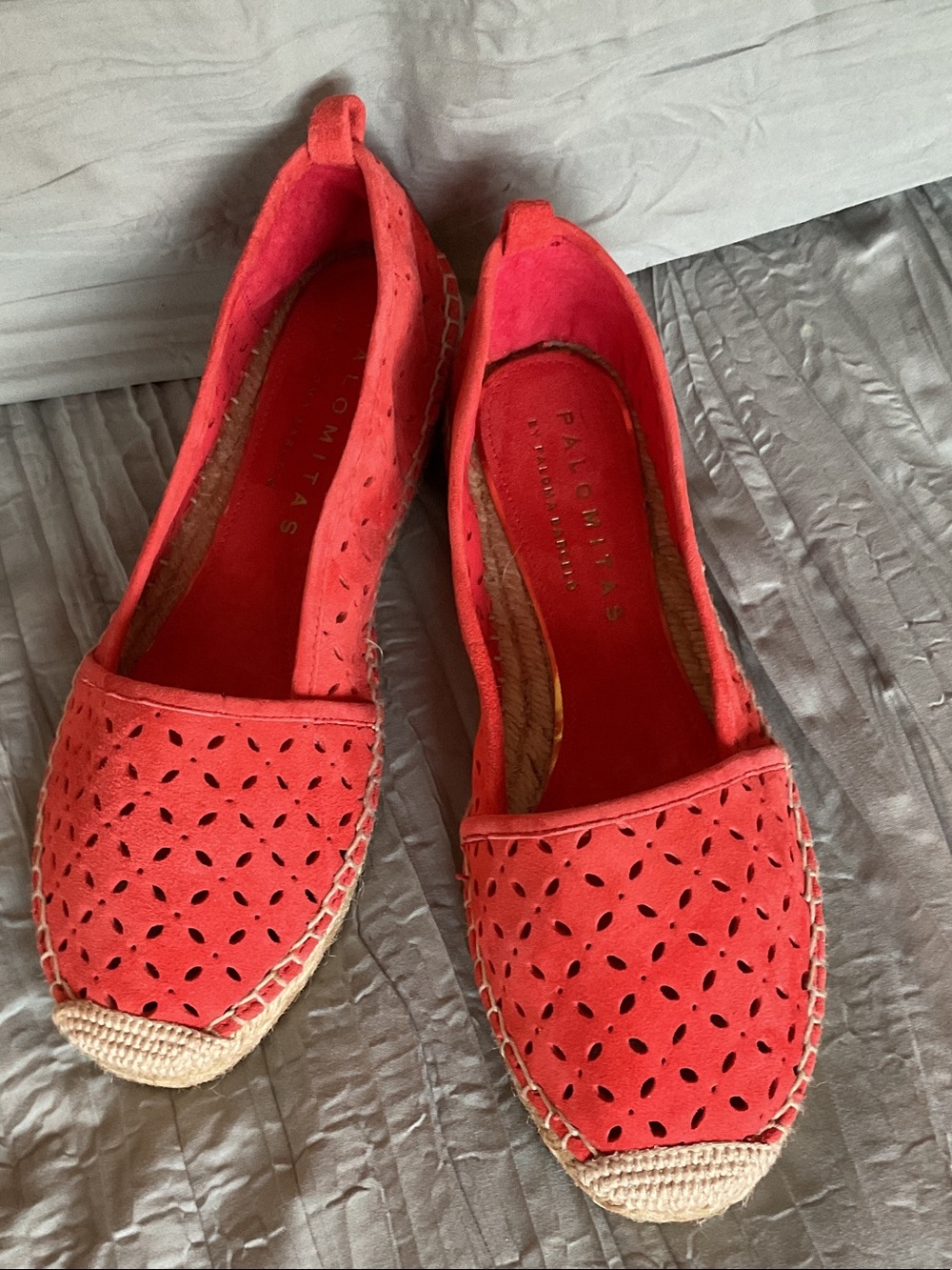 Paloma Barcelo Coral Suede Laser-Cut Espadrilles
